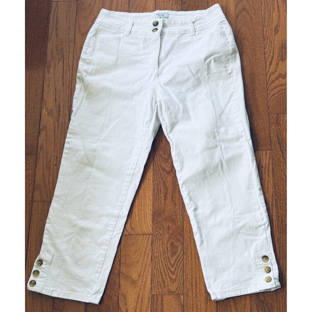 Charter Club Pant Shop Women 10 White Classic Fit Capri Stretch  Pants